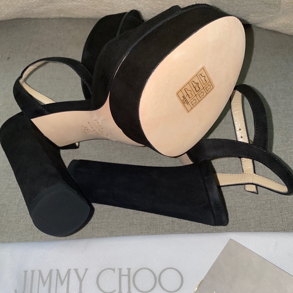 Jimmy Choo peachy 125 mm peachy black suede NWT 35.5 - Picture 11 of 14